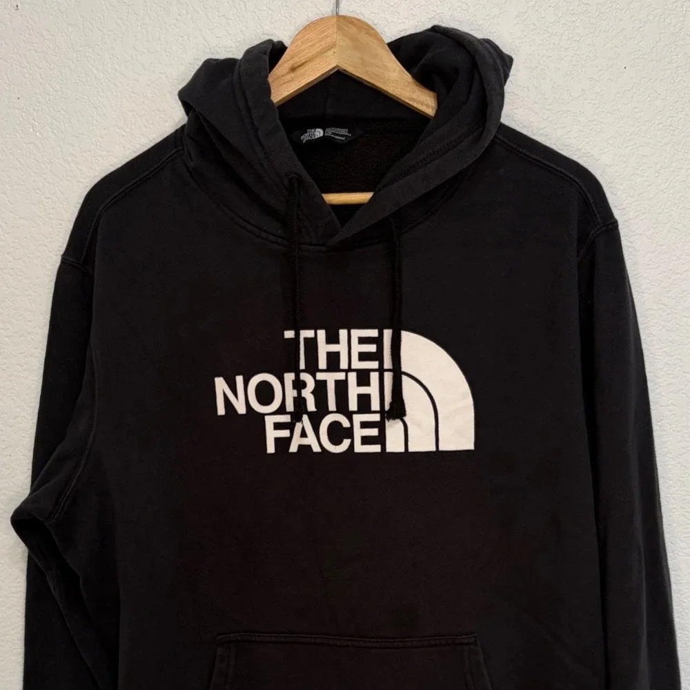 The North Face Mens Black Half Dome Pullover Hoodie Logo Sweatshirt Size Large